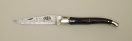 12 cm Taschenmesser in Horn schwarz mit Damastklinge