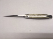 Taschenmesser - Marmorierte Hornspitze,  9 cm, Inox glänzend