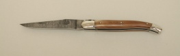 12 cm Taschenmesser in Horn marmoriert mit Damastklinge