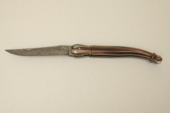 14 cm Damastmesser in Horn marmoriert ohne Backen