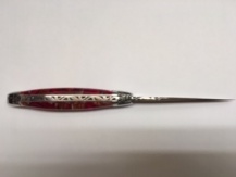 Exclusives 11 cm Taschenmesser in Acryl mit echten Rosenblätter handziseliert.