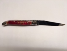 Exclusives 11 cm Taschenmesser in Acryl mit echten Rosenblätter handziseliert.