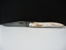 exclusives 12 cm Messer von Stephane Rambaud in Giraffenknochen mit einer Damastklinge